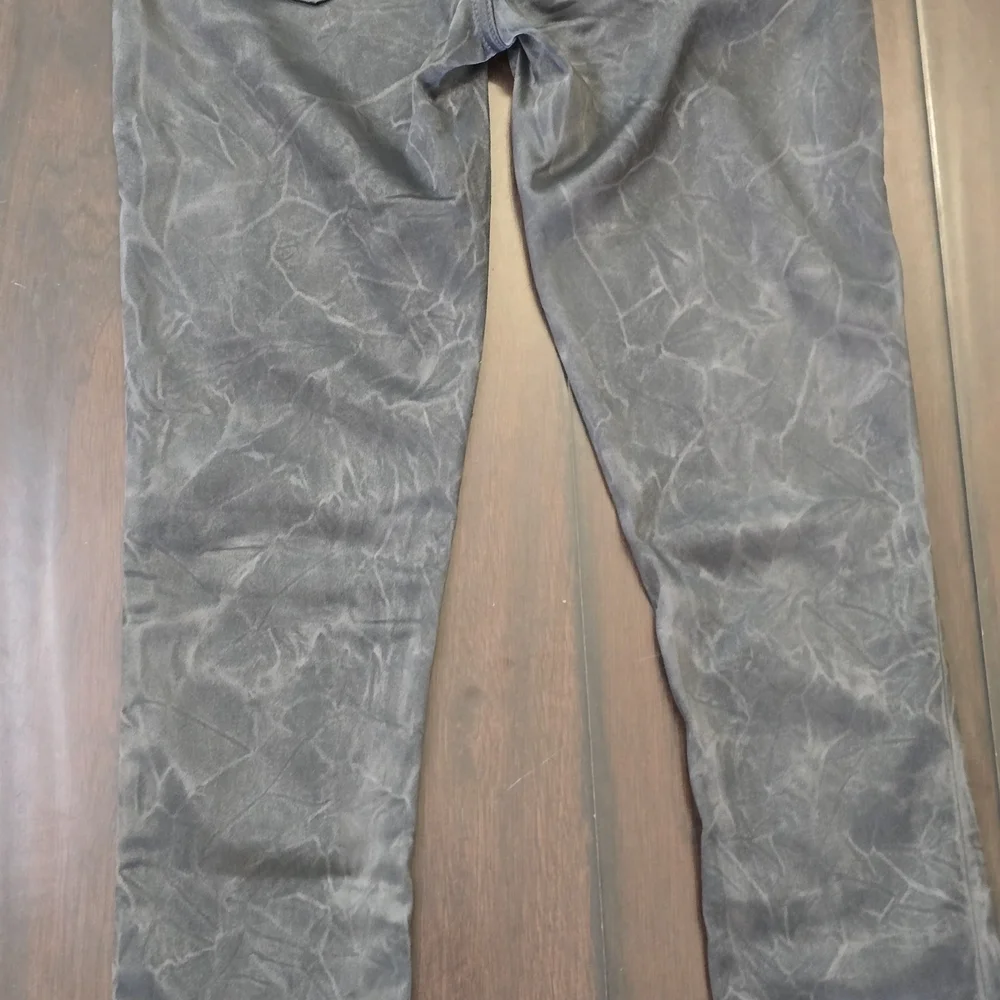 True Religion Joan Smalls Gray Metallic Stretch Skinny Jeans Size 26 Women